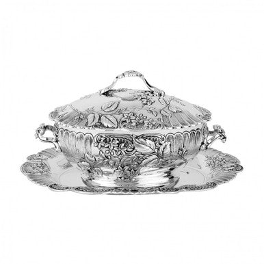 Lilies Sterling Silver Covered Server