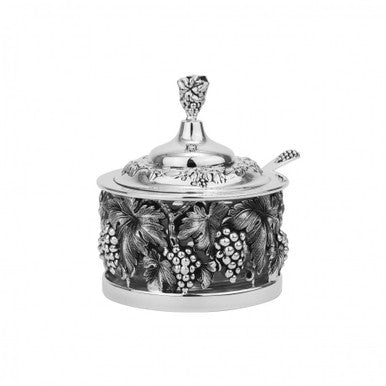 Grapes Silverplate Jam Jar