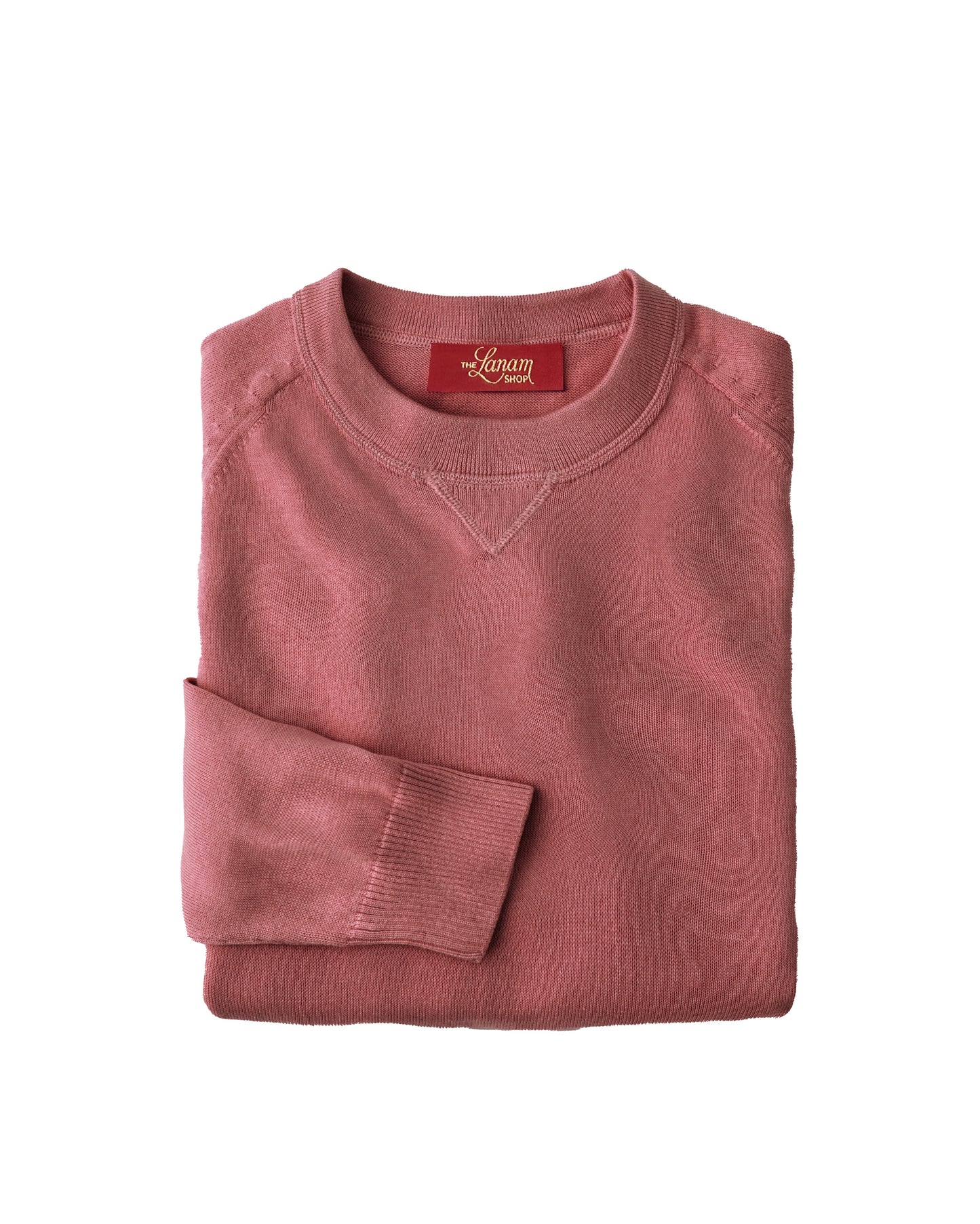 Pima Cotton Raglan Sleeve Crew Neck Sweater