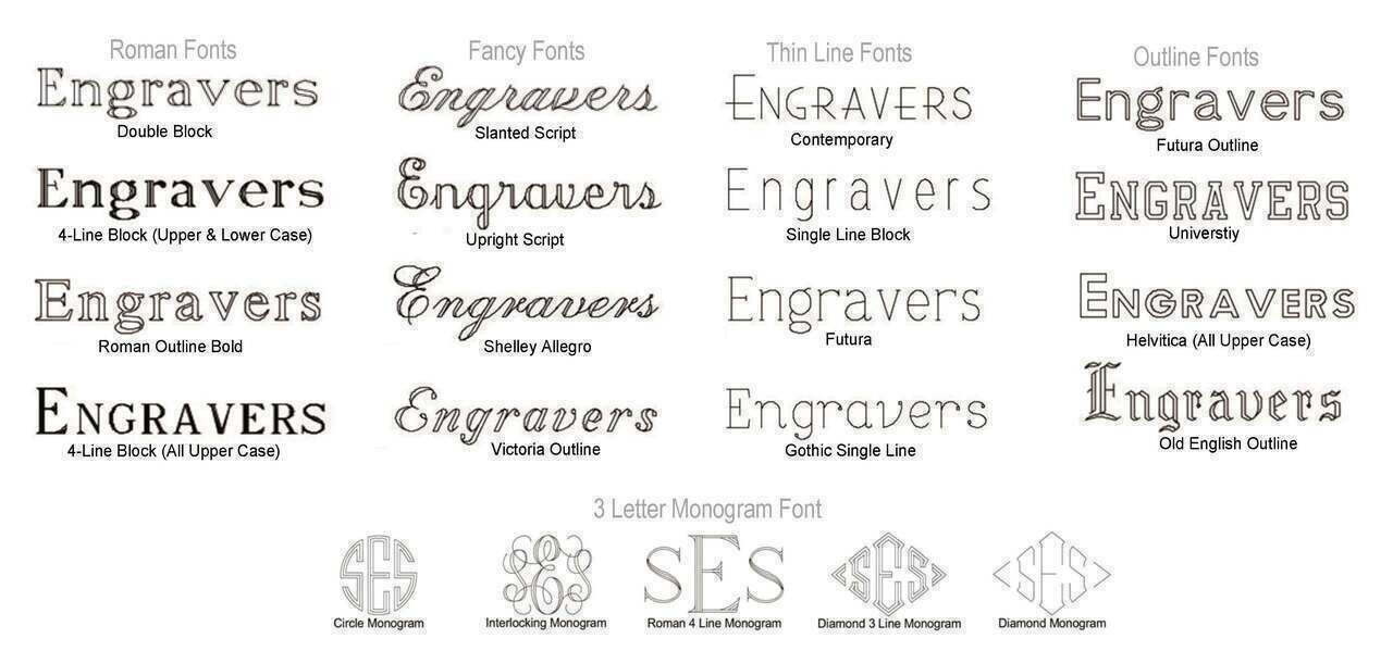 Cunill Links Silverplate Frame Engraving Options