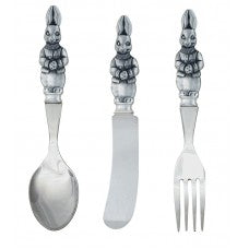 Child's Rabbit Pewter Flatware Set