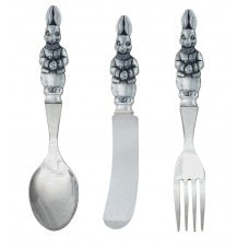 Child's Teddy Bear Pewter Flatware Set