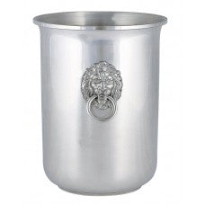 Lion's Head Pewter Wine Bucket with Handles