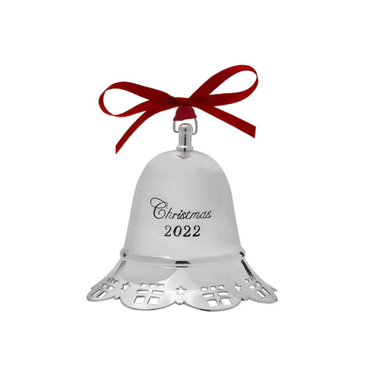 Towle 2022 42nd Edition Silverplate Musical Bell Ornament — Gift Border