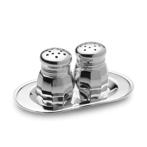 Empire Silver Salt and Pepper Set with Tray in Sterling Silver