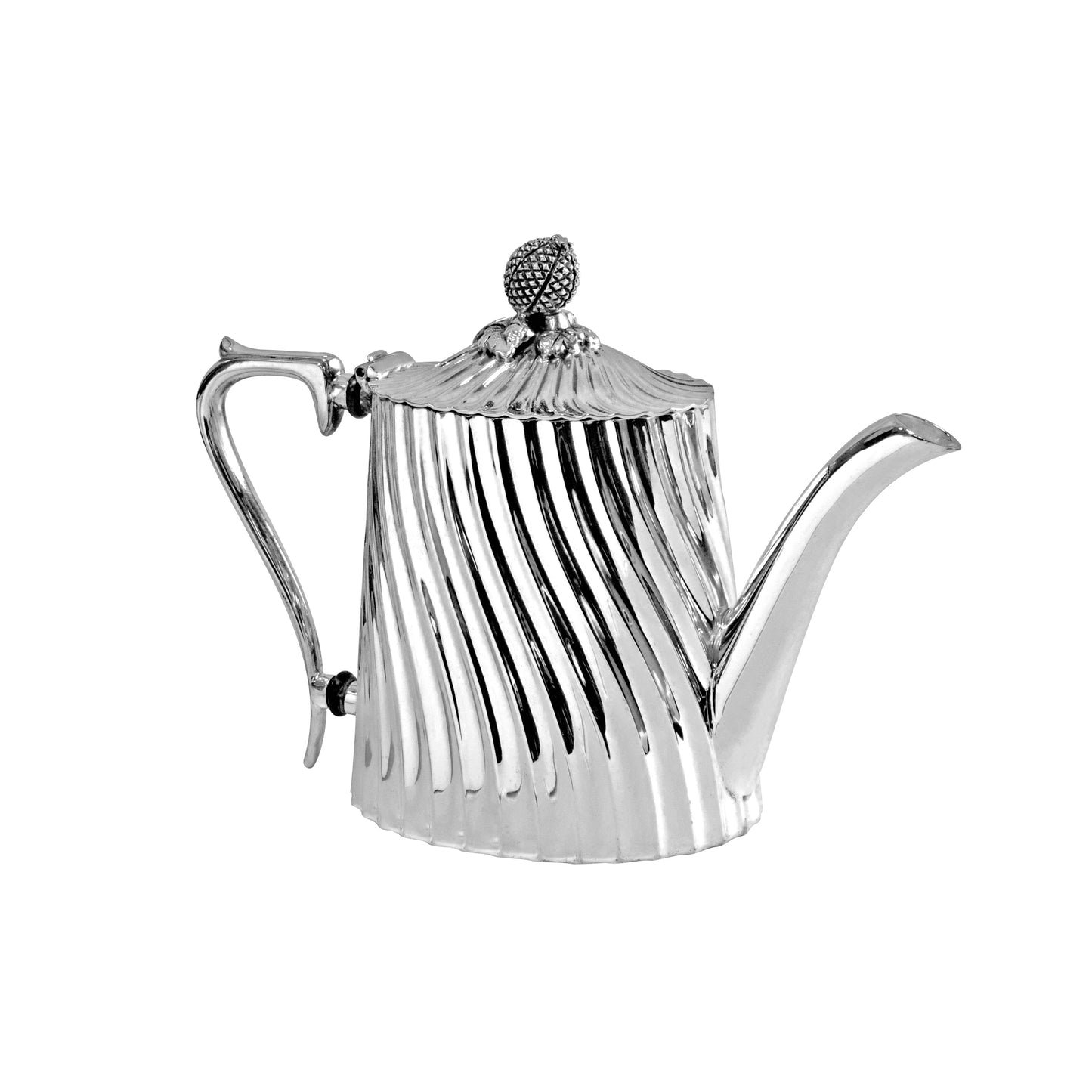 Personal-Size Spiral Fluted Silverplate Tea Service