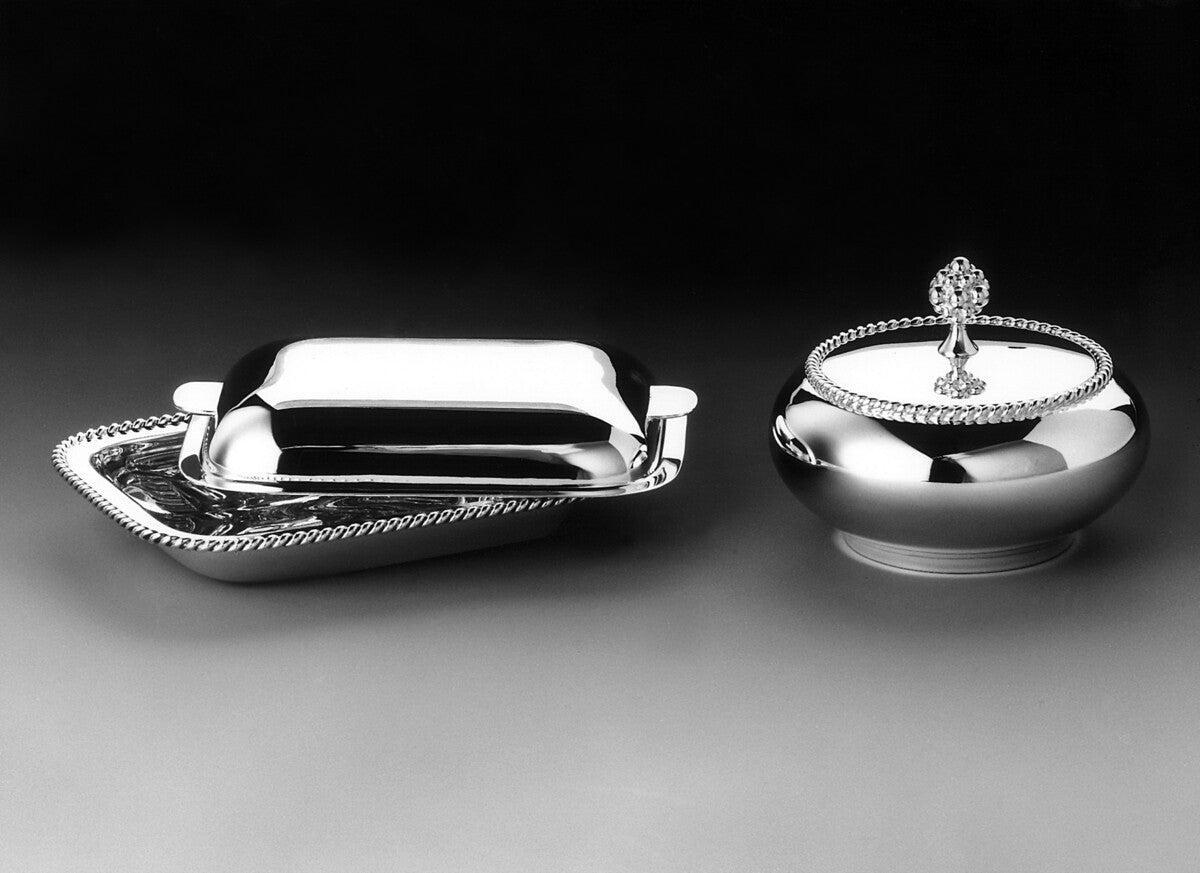 Kordelrand Sterling Silver Covered Butter Dishes