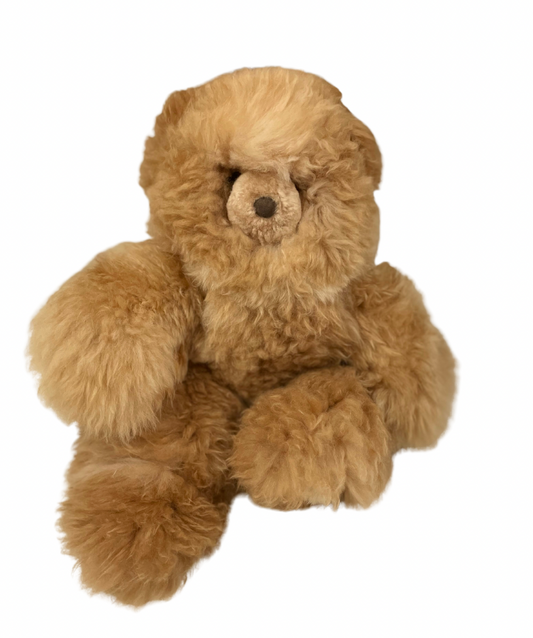 Alpaca Fur Teddy Bear, Large Dark Tan