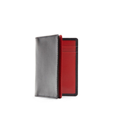 Four Credit Card Case in Black with Guard Red Interior