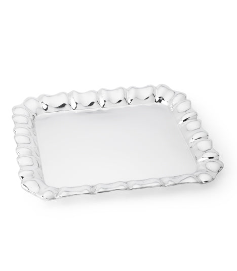 Bone-Patterned Tray by Otto Prutscher in Sterling Silver