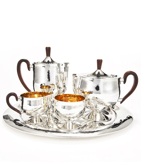 Classic Tea and Coffee Service by Otto Prutscher in Sterling Silver