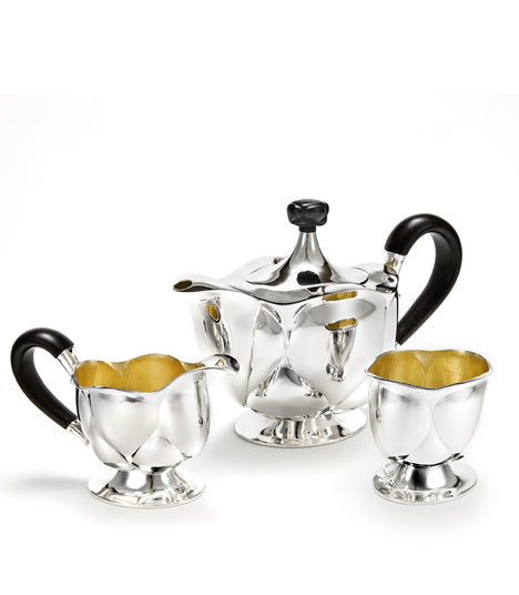 Bud Tea Service by Otto Prutscher in Sterling Silver