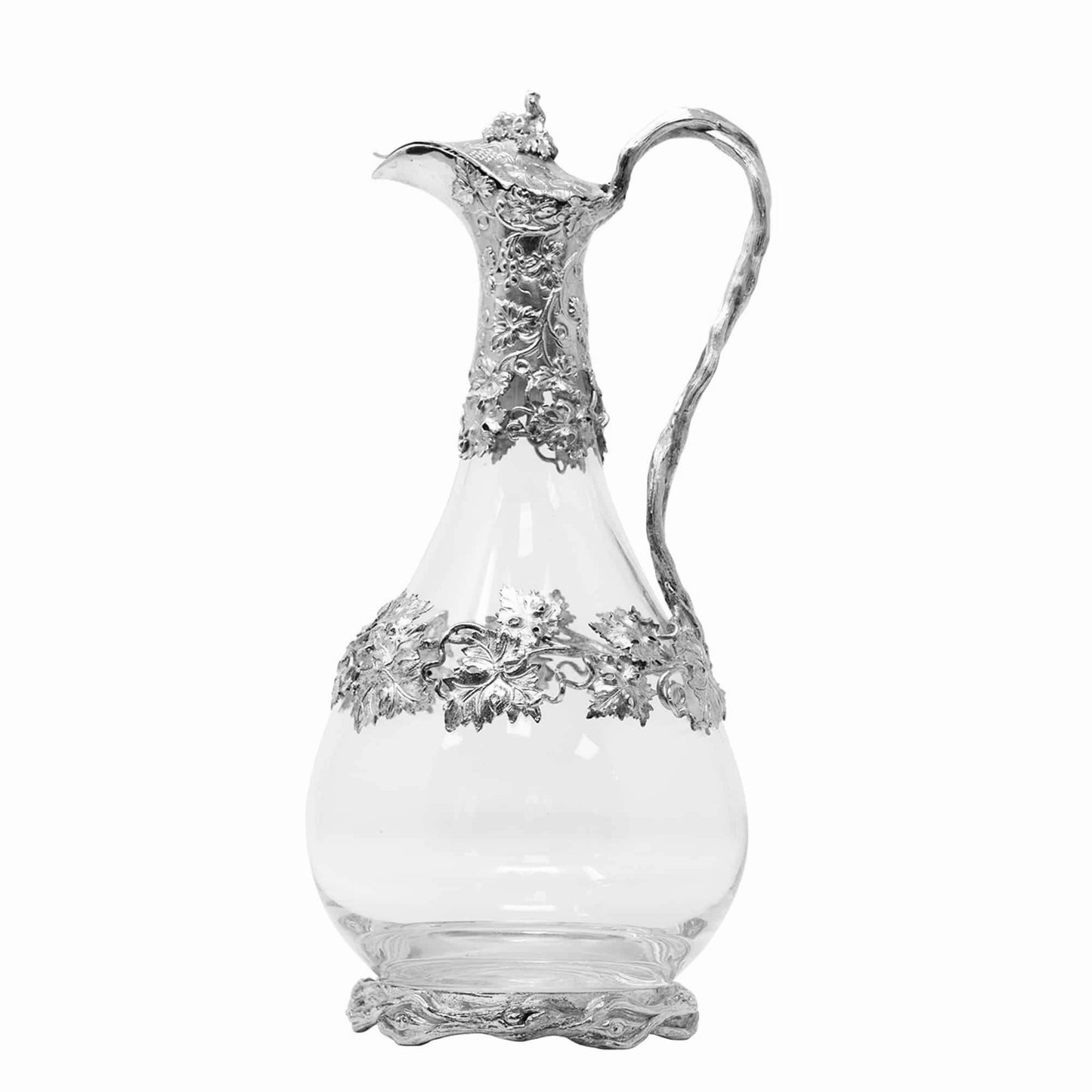 Vine Crystal and Sterling Silver Decanter