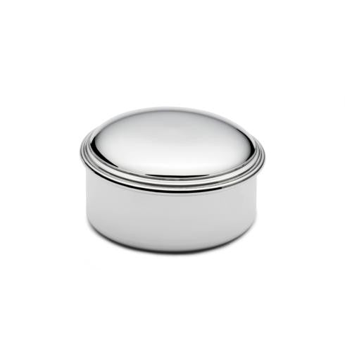 Empire Silver Round Plain Jewelry Box in Pewter