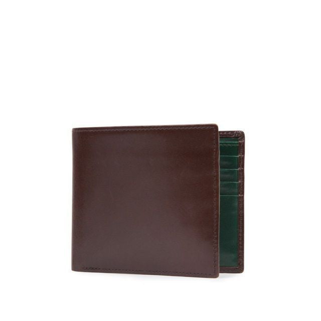 Launer Eight Credit Card Wallet, Dark Brown/Racing Green