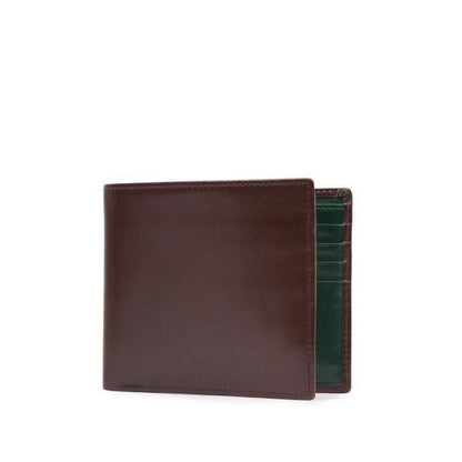 Launer Eight Credit Card Wallet, Dark Brown/Racing Green