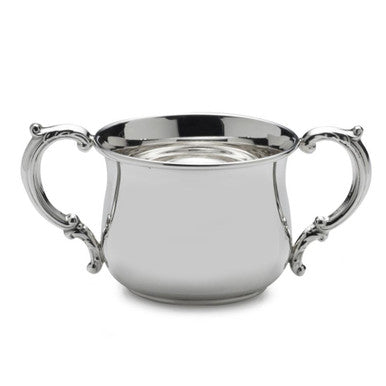 Heavy Gauge Double Handle Pot Belly Sterling Silver Baby Cup