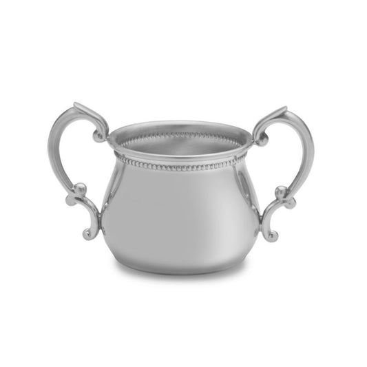 Empire Silver Beaded Double Handle Baby Cup in Pewter