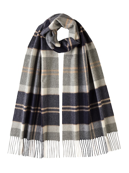 Johnstons Classic Cashmere Wide Tartan Scarf