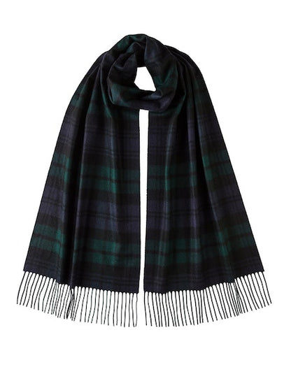 Johnstons Classic Cashmere Wide Tartan Scarf