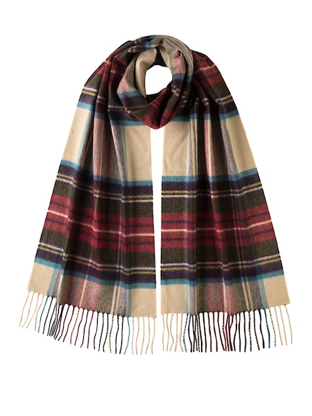 Johnstons Classic Cashmere Wide Tartan Scarf