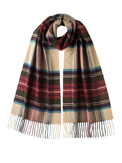 Johnstons Classic Cashmere Wide Tartan Scarf