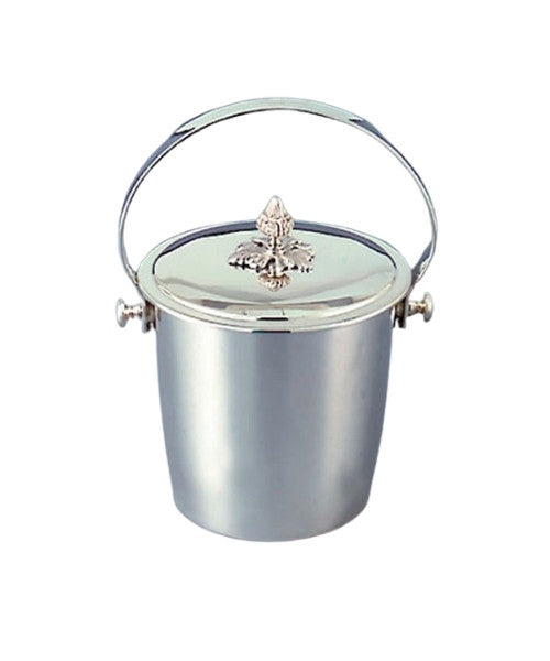 Acorn Covered and Lined Ice Bucket in Silverplate