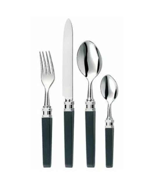 Alain Saint-Joanis Ingrid Silverplate Flatware Collection with Ebony Handles