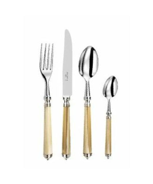 Alain Saint-Joanis Marbella Silverplate Flatware Collection with Light Horn Handles
