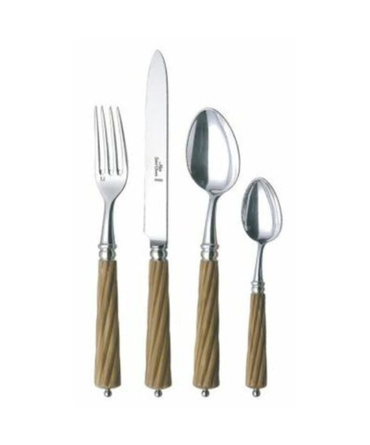 Alain Saint-Joanis Montana Silverplate Flatware Collection with Olivewood Handles