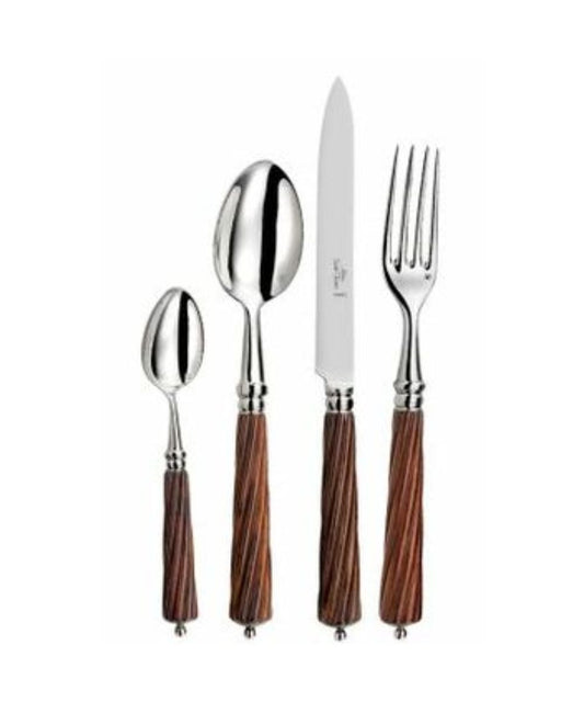 Alain Saint-Joanis Montana Silverplate Flatware Collection with Rosewood Handles