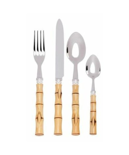 Alain Saint-Joanis Osaka Silverplate Flatware Collection with Boxwood Handles