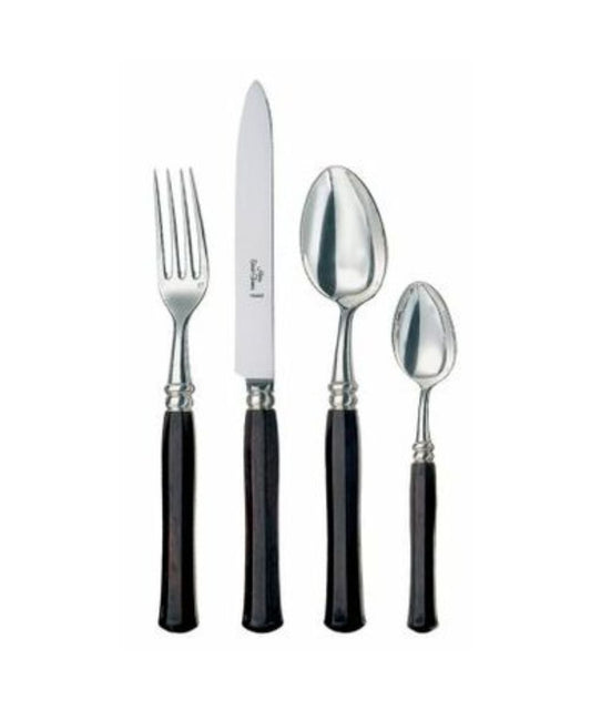 Alain Saint-Joanis Riviera Silverplate Flatware Collection with Ebony Handles