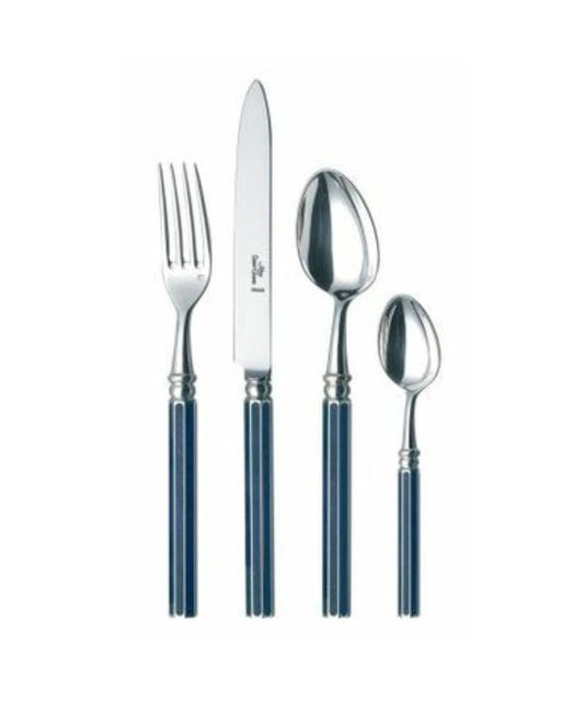 Alain Saint-Joanis Royal Silverplate Flatware Collection with Lacquered Blue Handles