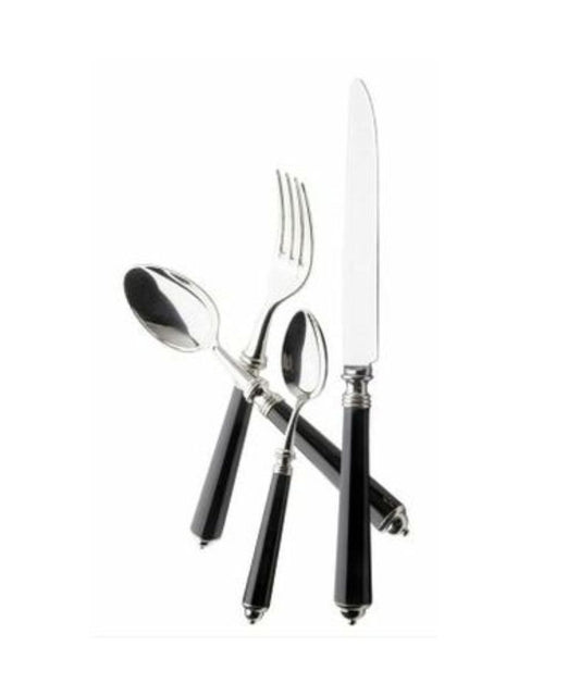 Alain Saint-Joanis Séville Silverplate Flatware Collection with Black Handles