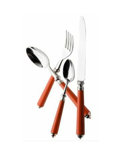Alain Saint-Joanis Séville Silverplate Flatware Collection with Coral Handles