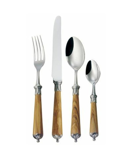 Alain Saint-Joanis Ambiance Stainless Steel Flatware Collection with Olivewood Handles