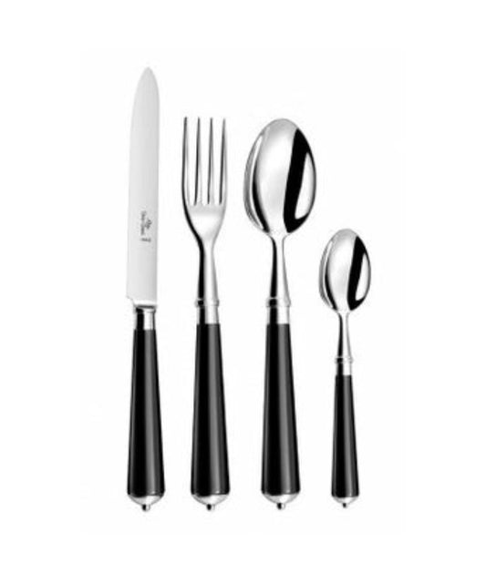 Alain Saint-Joanis Julia Stainless Steel Flatware Collection with Black Handles