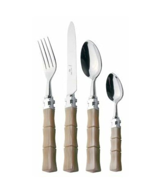 Alain Saint-Joanis Kyoto Stainless Steel Flatware Collection with Light Horn Handles