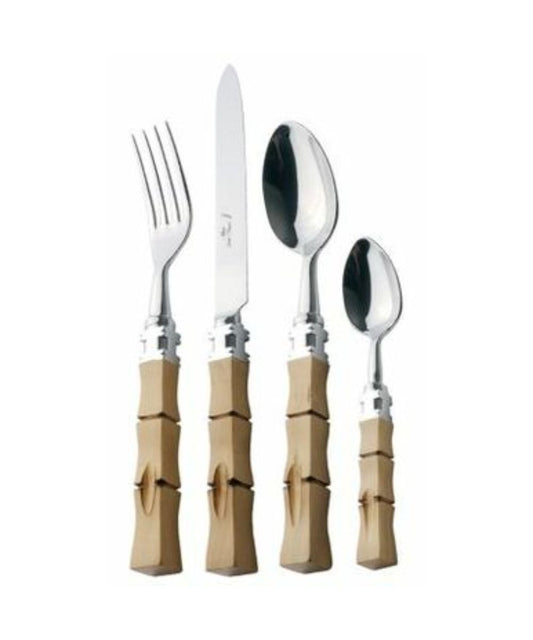 Alain Saint-Joanis Kyoto Stainless Steel Flatware Collection with Natural Handles