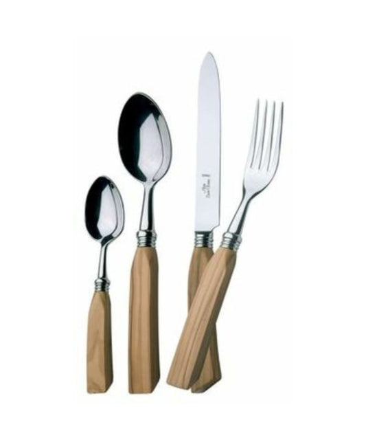 Alain Saint-Joanis Monaco Stainless Steel Flatware Collection with Olivewood Handles