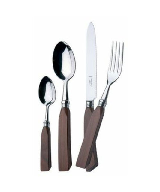 Alain Saint-Joanis Monaco Stainless Steel Flatware Collection with Rosewood Handles