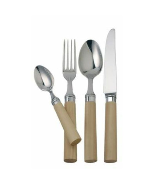 Alain Saint-Joanis Oslo Stainless Steel Flatware Collection with Boxwood Handles