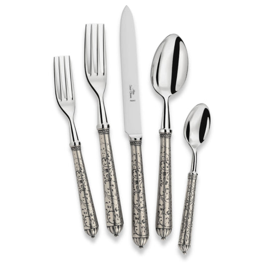 Alain Saint-Joanis Berlin Stainless Steel Flatware Collection with Aged Silverplate Handles