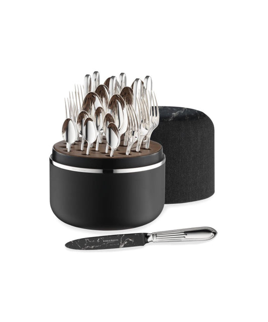 Robbe & Berking Belvedere THE BOX with Marble Knife Blades in Sterling Silver
