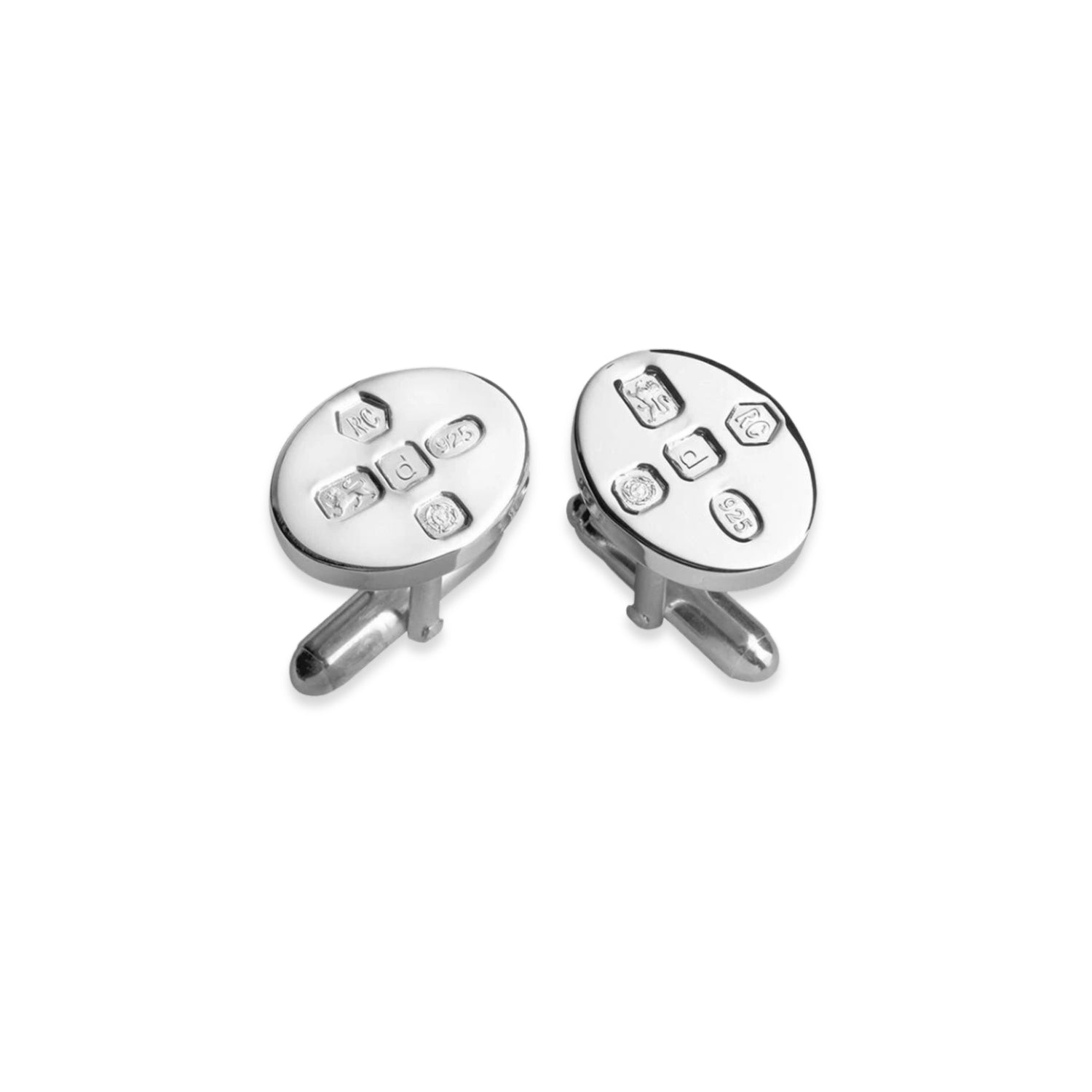 Sterling Silver Hallmarked Oval Cufflinks