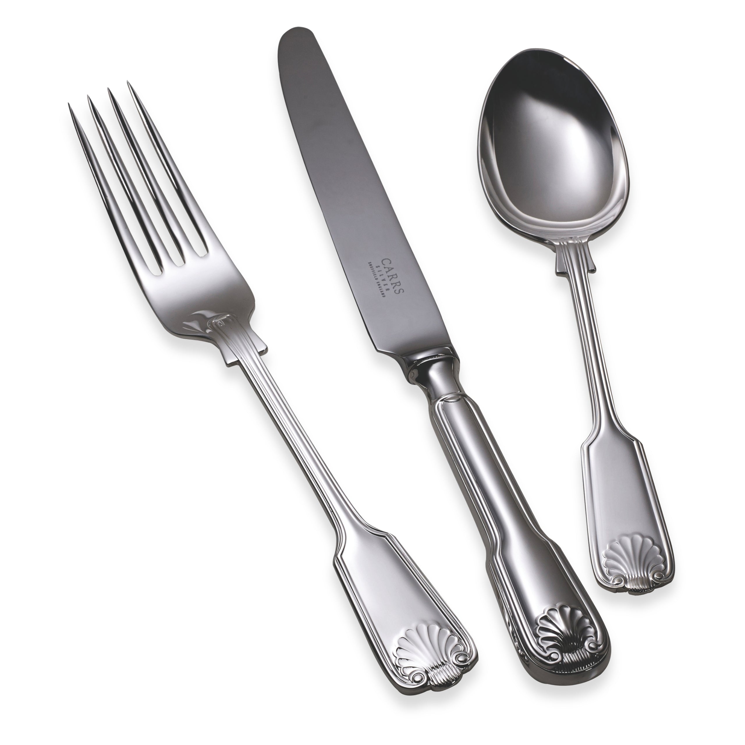 Currell Silver Carrs Silver Fiddle Thread & Shell Sterling Silver Flatware | The Lanam ...