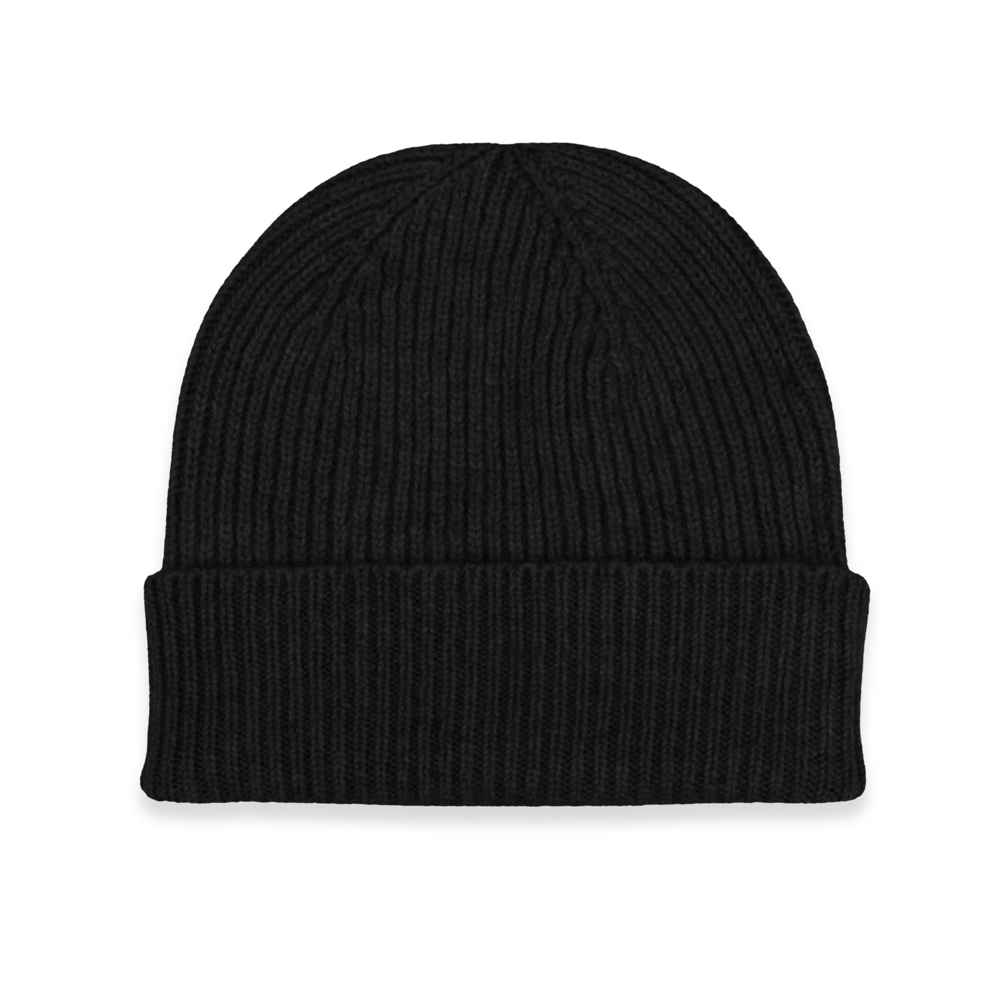 Cashmere Ribbed Hat in Black