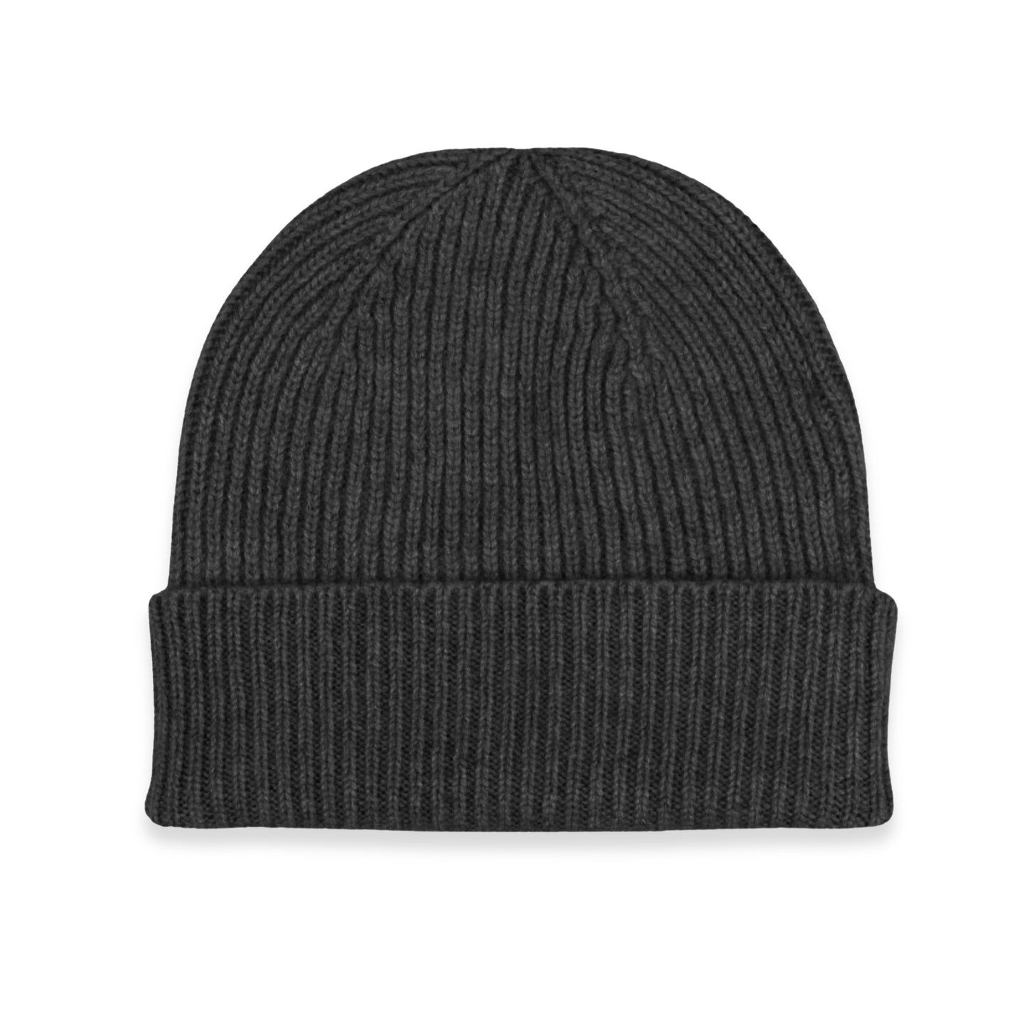 Cashmere Ribbed Hat in Charcoal