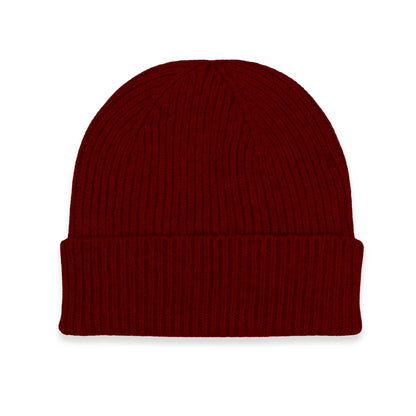 Cashmere Ribbed Hat in Claret